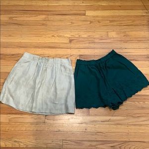 Set of 2: Uniqlo Eyelet Shorts & J.Crew Skirt, XS